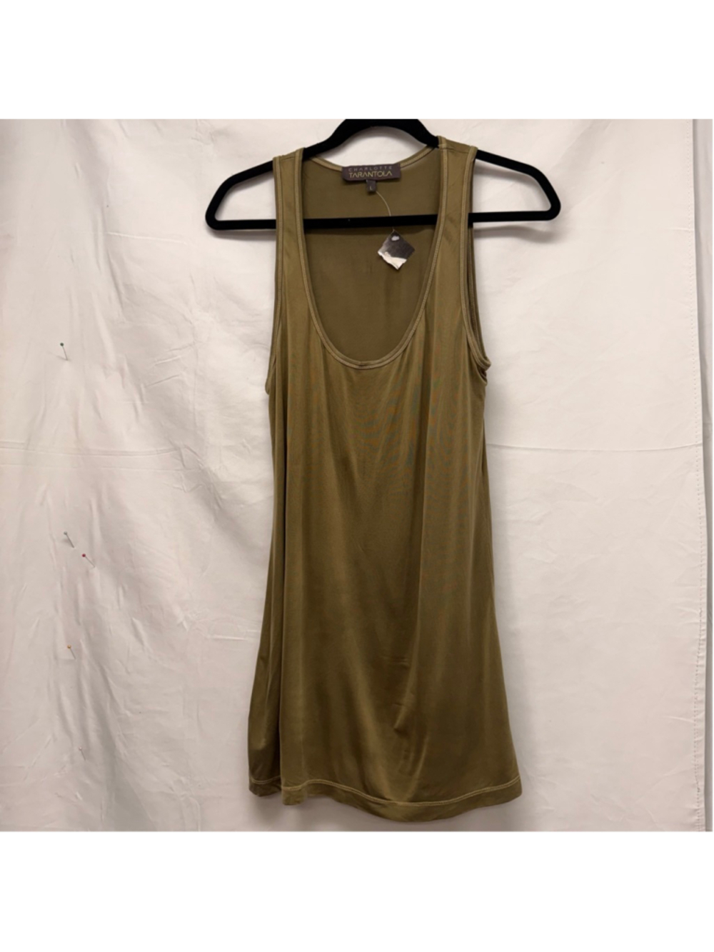 Women's Charlotte Tarantola Olive Green Tank Top L